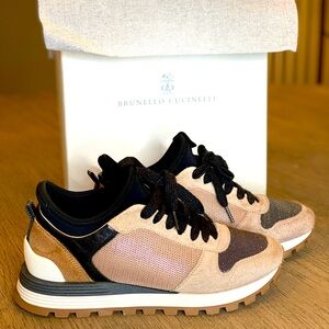 Brunello Cucinelli Authentic Women Shoes ( Sneakers), Brown 6,5 Size